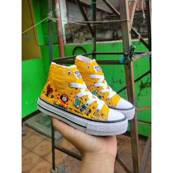 SEPATU ANAK CONVERSE BT21 YELLOW PREMIUM HIGH QUALITY CONVERSE ANAK KARAKTER