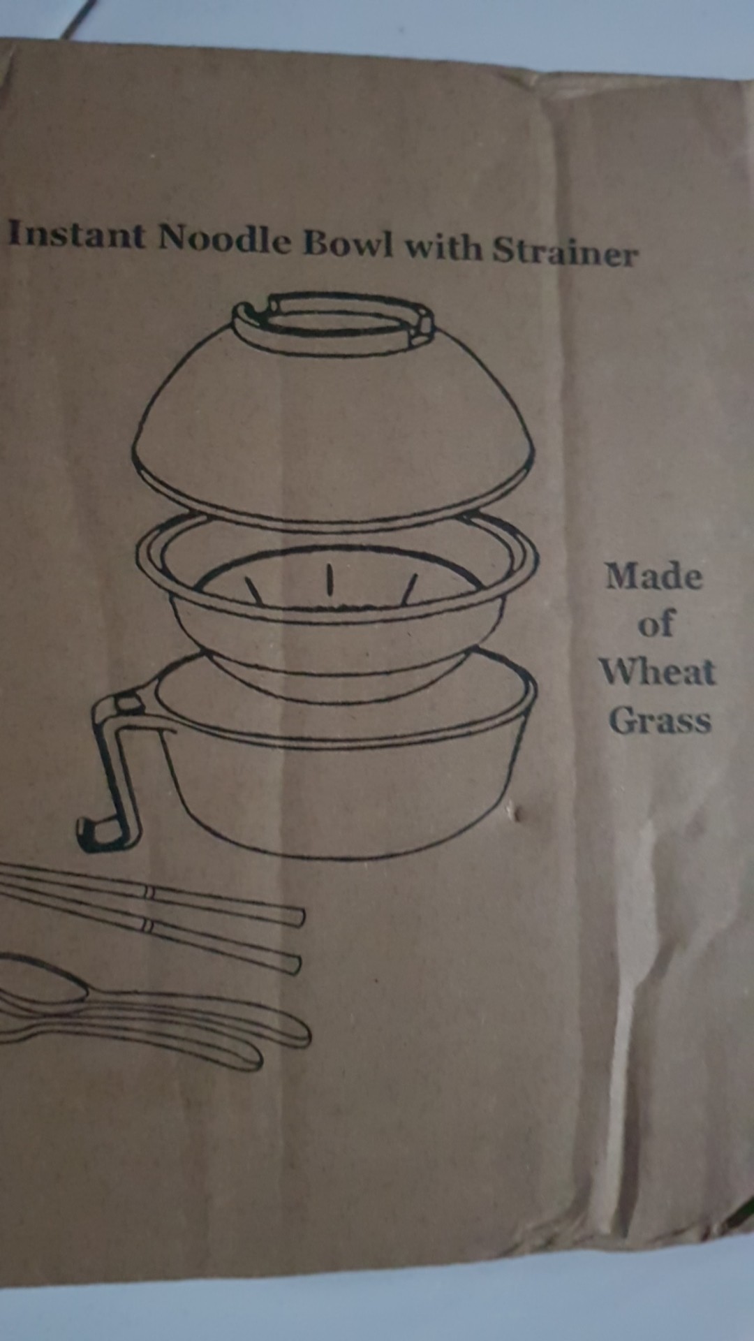 Mangkuk Mie Mangkok Makan Set Isi 2 Gratis Sendok Garpu Sumpit Tutup Wheat Straw Soup Bowl Cantik