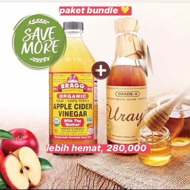 

apple cider vinegar + madu uray