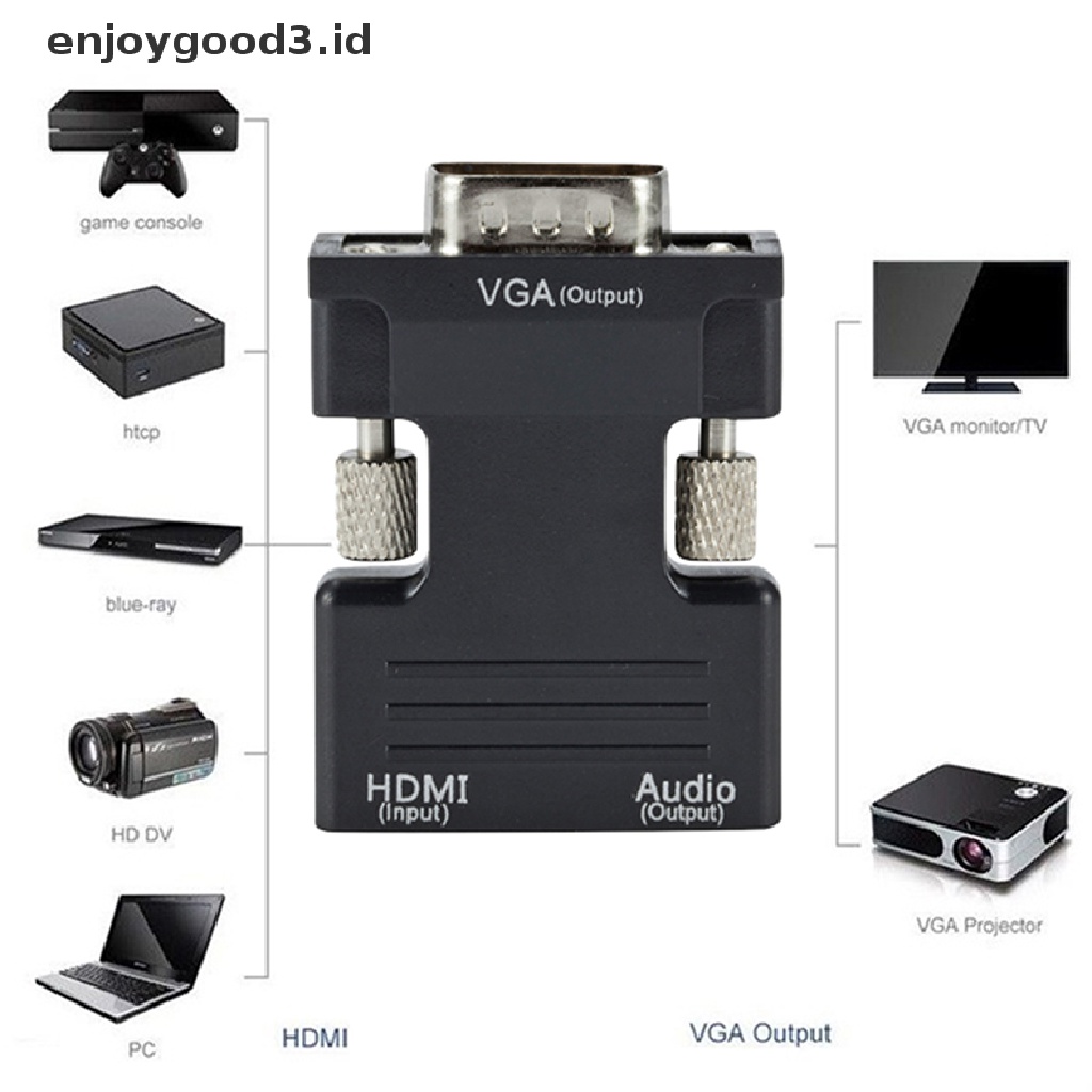 Adapter Converter Hdmi Female Ke Vga Male 1080p