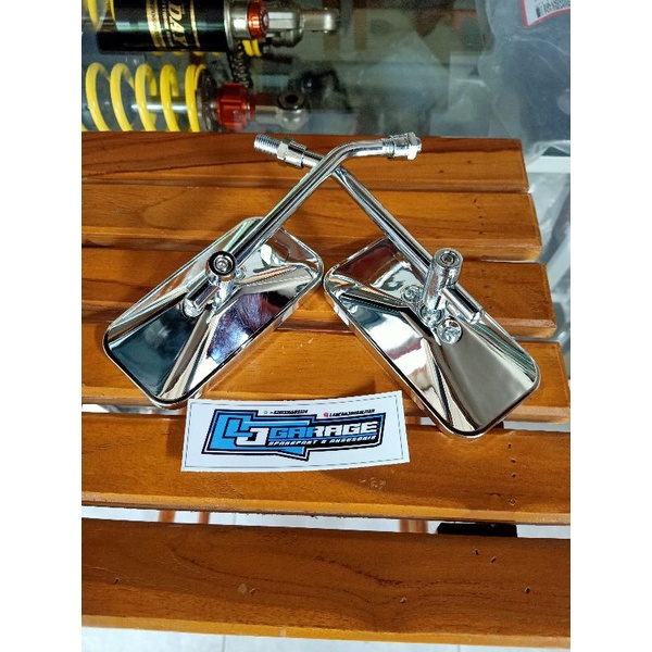 SPION KOTAK UNIVERSAL DRAT 14 SPION VARIASI MODEL KOTAK CROME GOOD QUALITY SPION KOTAK HONDA YAMAHA 