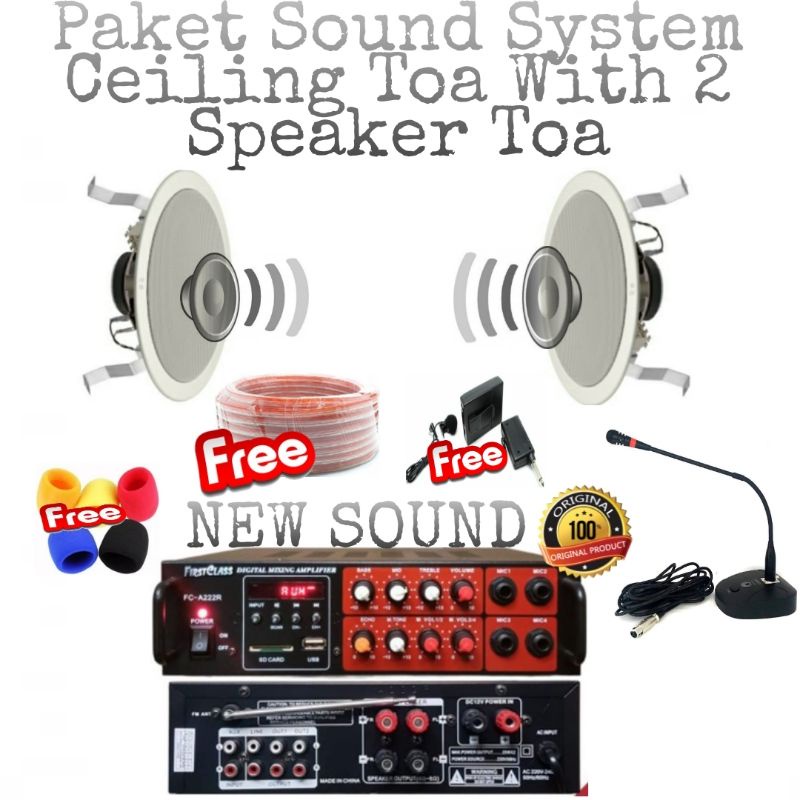 paket sound system speaker ceiling paket mal,kantor,klinik paket ceiling 2 speaker original