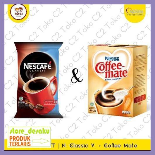 

57Ryr68- Paket Hemat - Nescafe Classic 120Gr Dan Nestle Coffe Mate 4E57Edu-