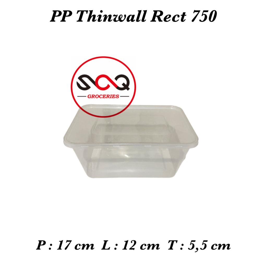 Kotak Makan Plastik Thinwall Rectangle 750ml Best Fresh