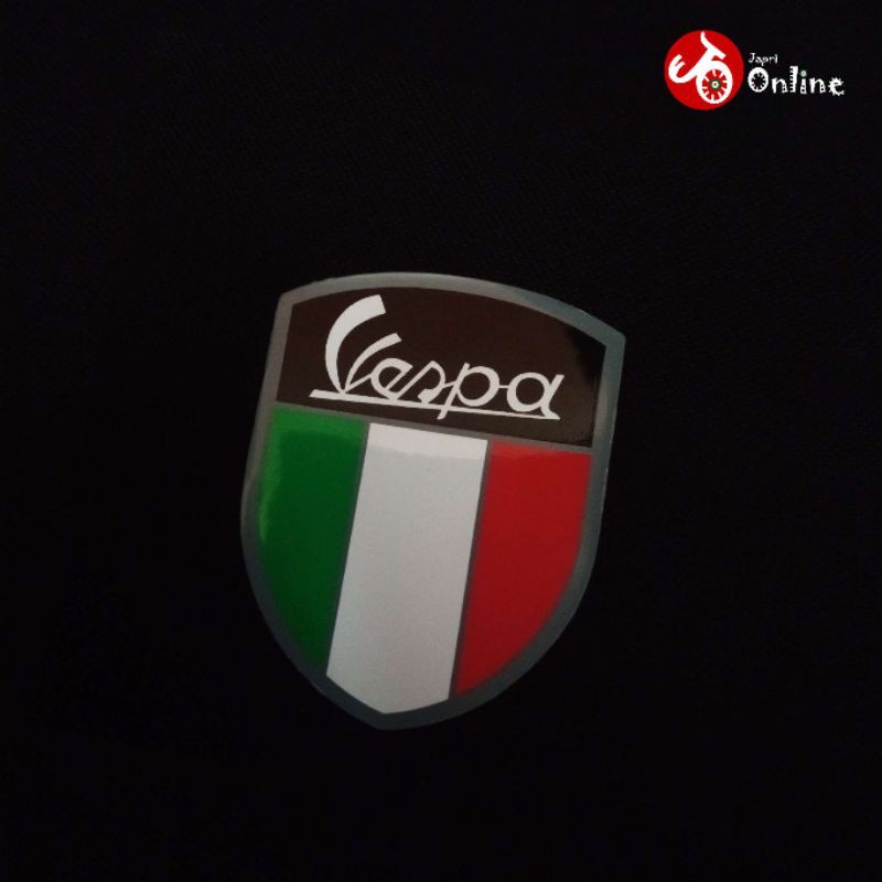 Stiker Sticker Motor Vespa Italia Italy polos 008