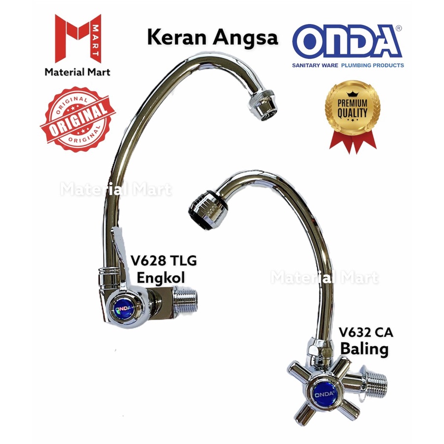 Keran Angsa Onda | Kran Tembok Angsa Onda | Kran Air Dapur Cuci Piring | Material Mart