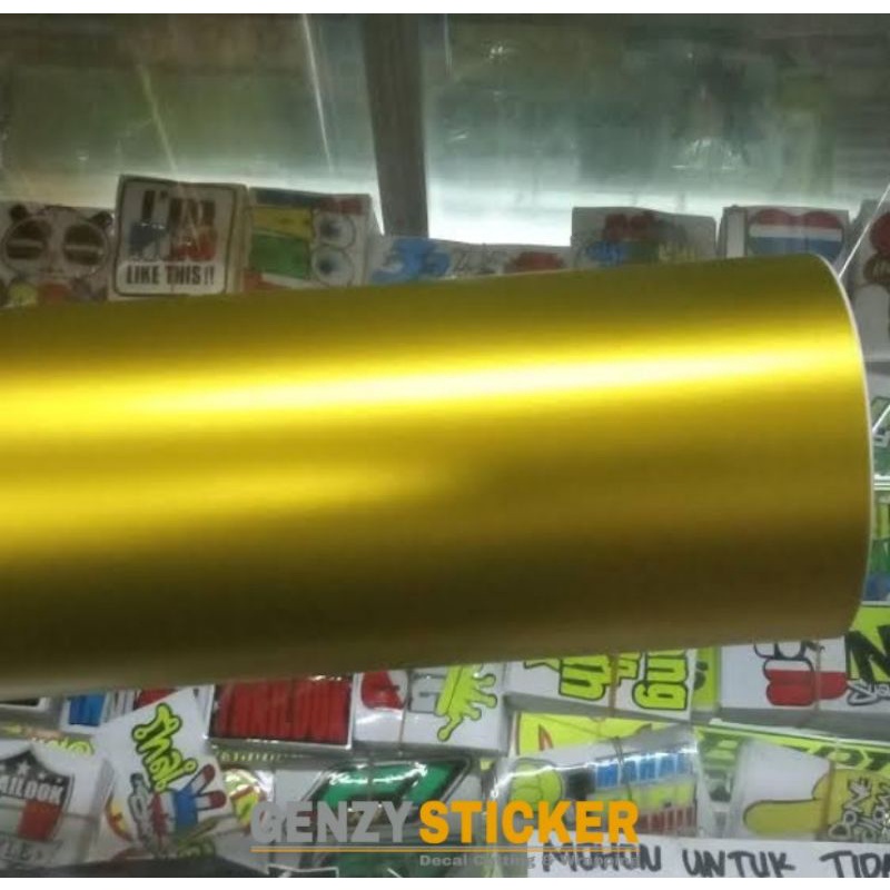 stiker skotlet kuning satin chrome matte sticker scotlite krom doff scotlet gold dop