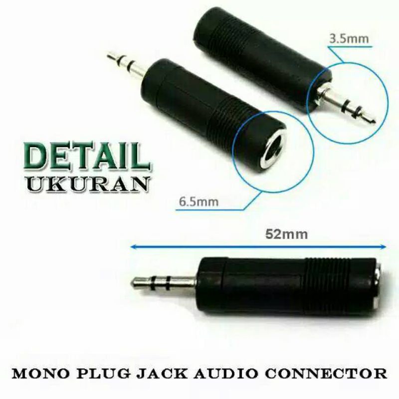 perubah jack besar 6.5mm To 3.5mm / Jack lubang Besar ke headset handphone