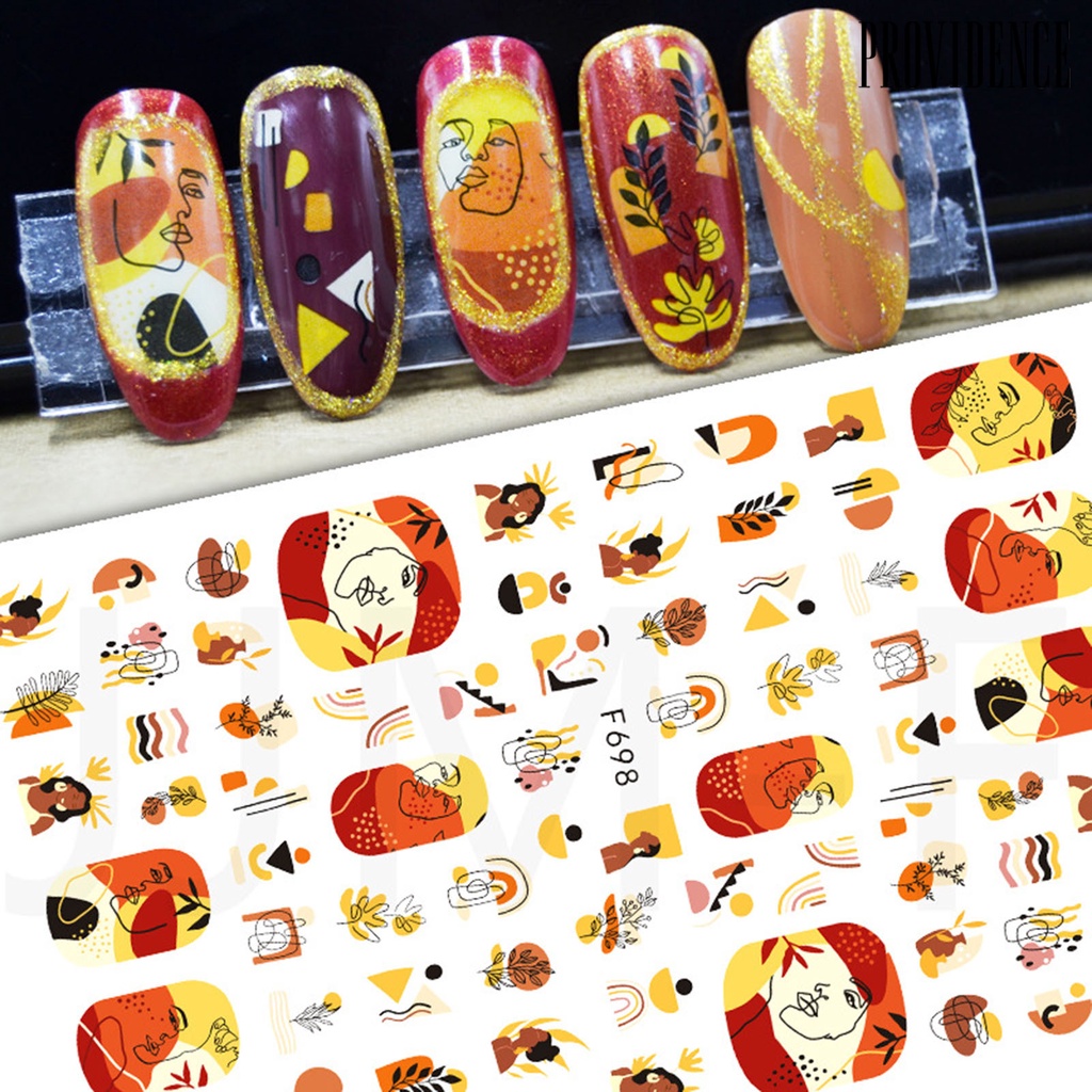 Providence Women Long Lasting Nail Art Decoration 3D Adhesive Willow Leaf Bee Floral Nail Sticker for Party