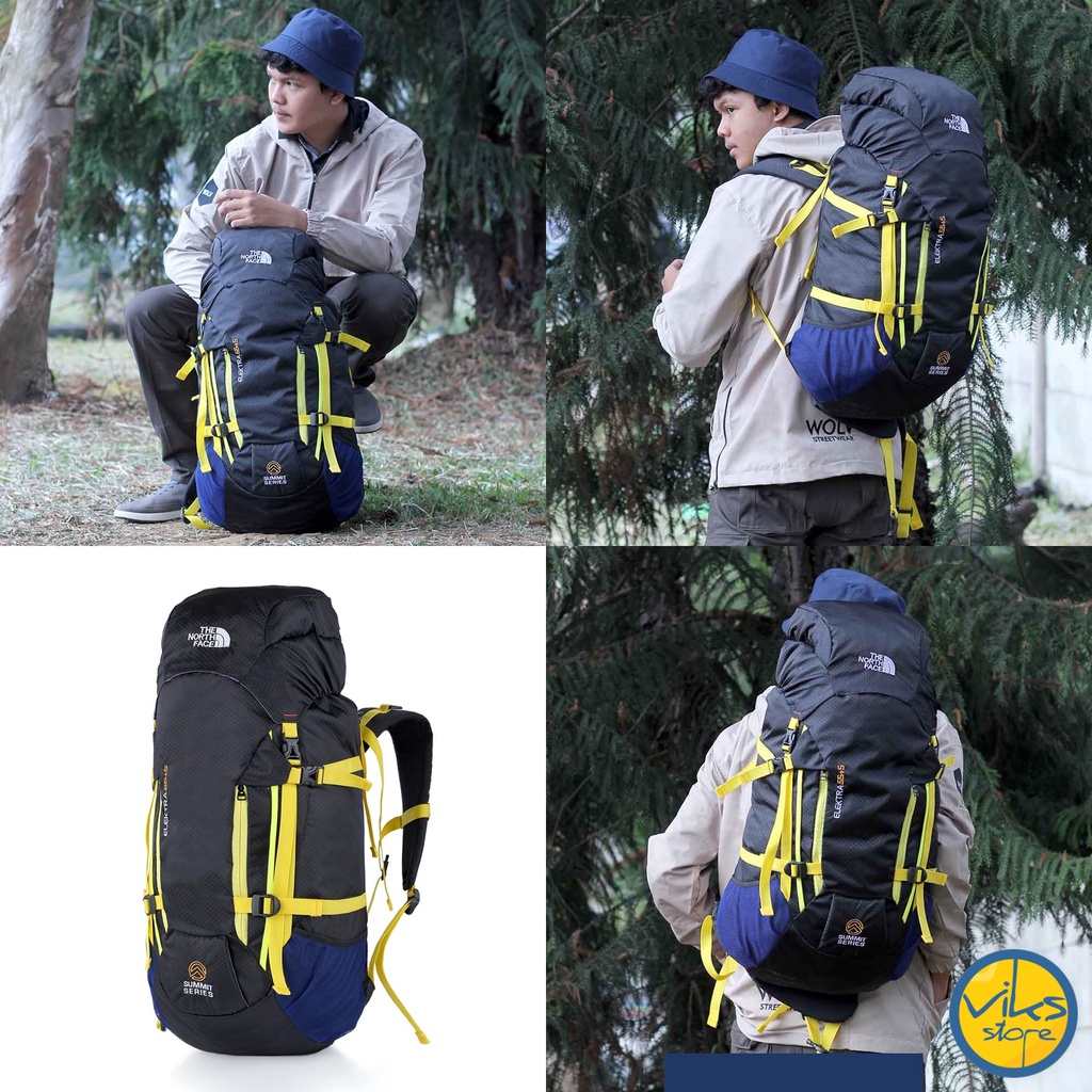 Tas Ransel The North Face Tas Gunung Hiking Camping Survival Tas Semi Carrier Carier Gunung 60L Liter Keril Backpack Adventure Carrier 60 Liter Original