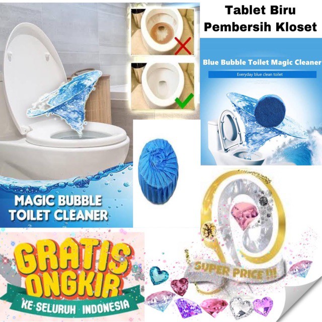 TABLET BIRU PEMBERSIH PENYEGAR PEWANGI TOILET WC KLOSET BUKAN BAGUS SIBIRU 50g