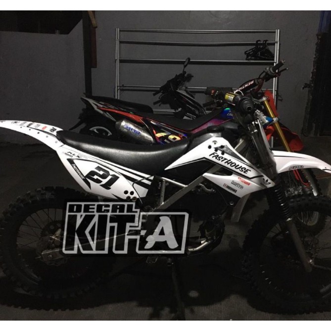 Decal Sticker Kawasaki Klx 150 S Dekal Stiker Klx 150 L Supermoto Putih