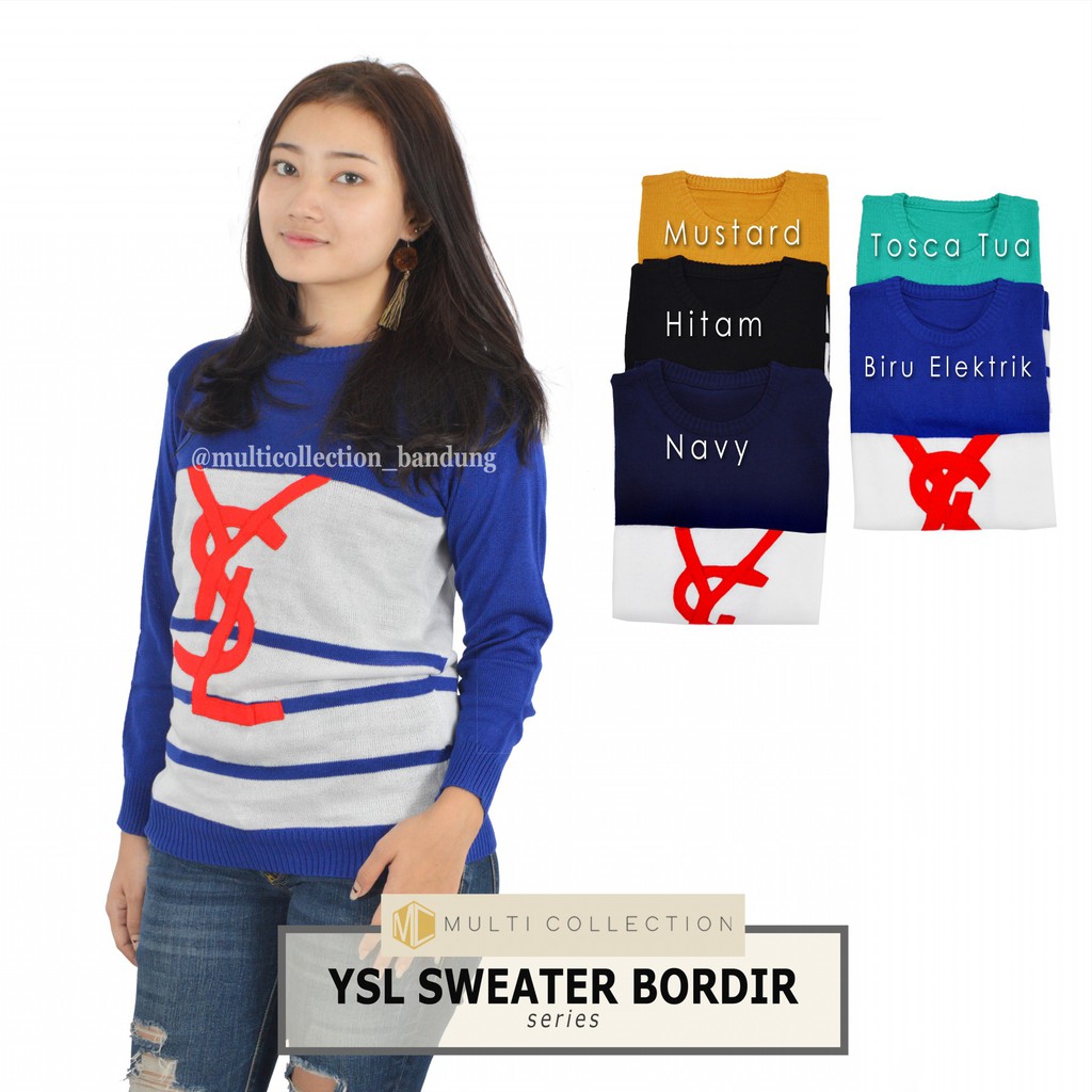 BORDIR SWEATER sweater rajut wanita baju rajut korea 