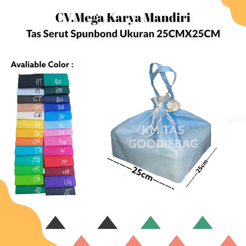 

Goodiebag tas kain box besek Serut 25cmx25cm isi 12 Pc