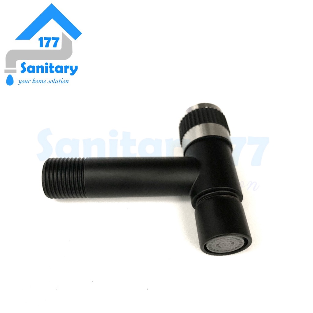 Kran TEMBOK Stainless 304 Minimalis HITAM 501B- Keran air stenlis faucet wall bathroom mini wudhu selang mesin cuci  black stenlis keran air taman /T53