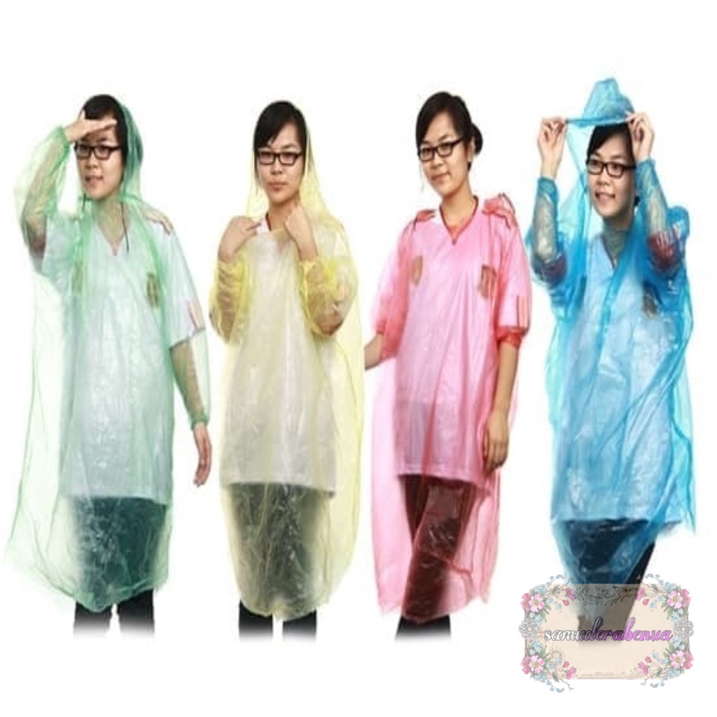 RT60 rain coat mantel jas hujan darurat plastik lengan panjang sekali pakai SB3268