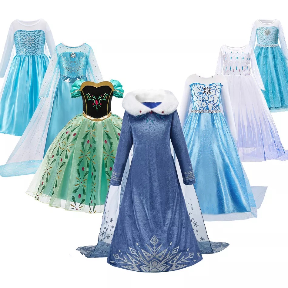 BAJU PRINCESS ANAK KECIL PEREMPUAN WANITA DRESS KOSTUM ELSA FROZEN