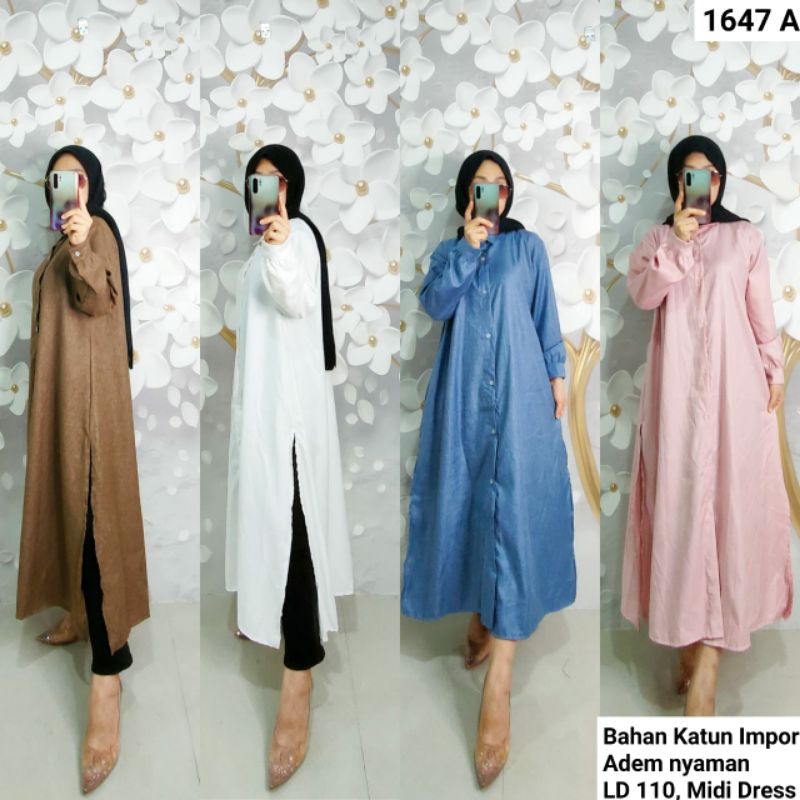 BAJU KATUN IMPOR MIDI DRESS