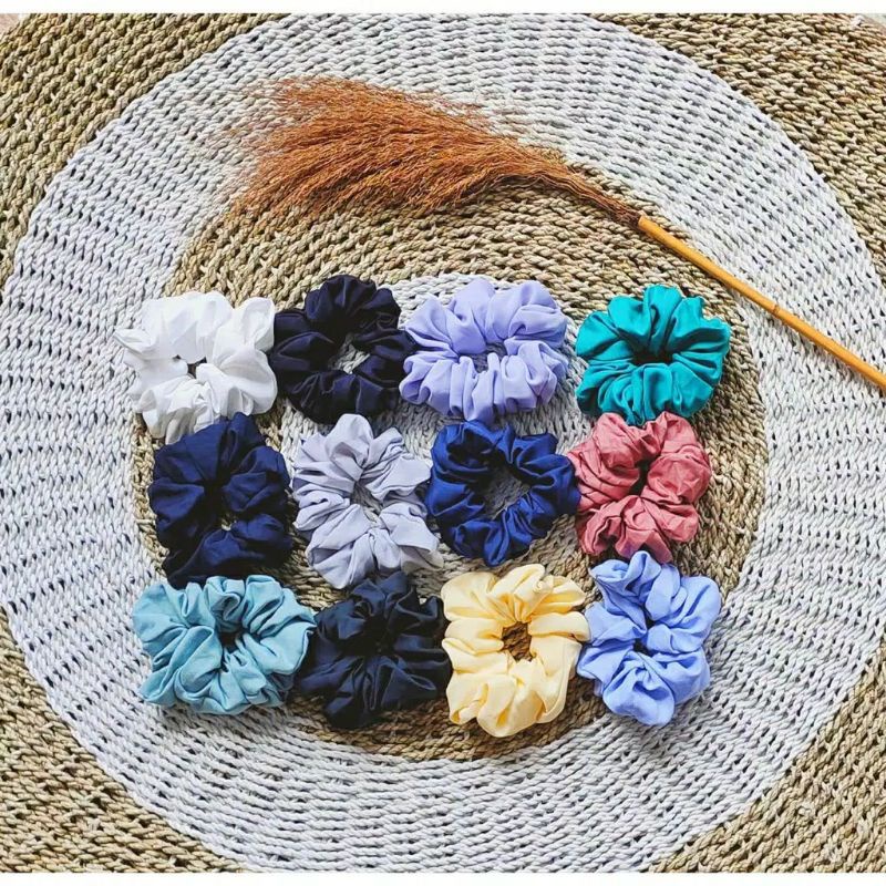 (GRAB) Scrunchie ikat rambut kuncir cepol hijab termurah best seller terbaru jumbo vayaon hijab