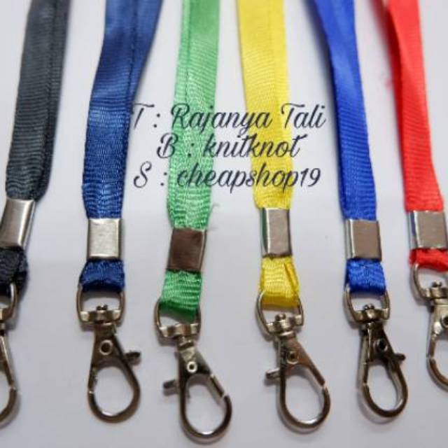 

Tali id card tali nametag tali lanyard 1 cm ujung besi