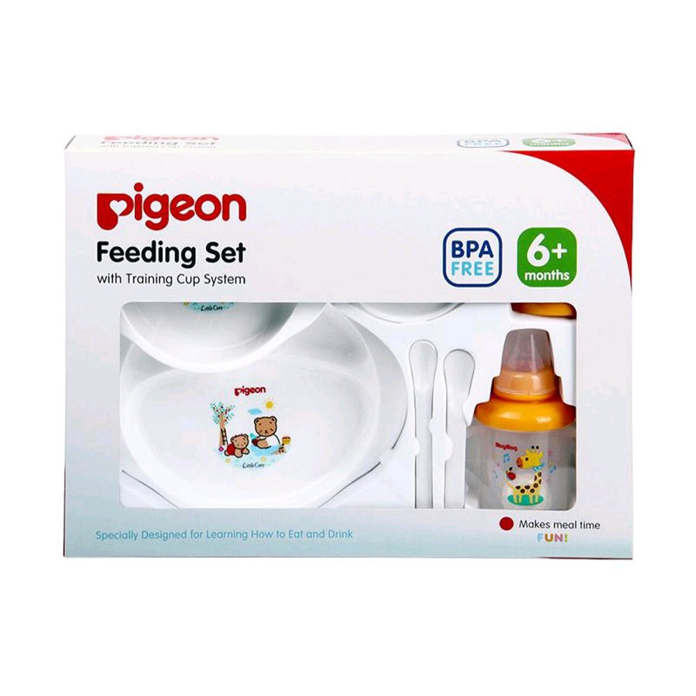 Pigeon Feeding Set With Training Cup (D301) - Perlengkapan Makan Bayi