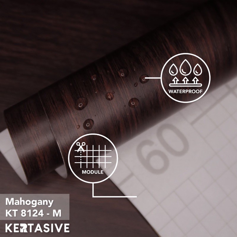 KERTASIVE MAHOGANY pvc interior film sticker stiker perlapis furniture wallpaper deco sheet pelapis 