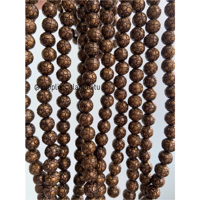 spacer resin bakar bola 8mm bahan craft gelang kalung beads cokelat