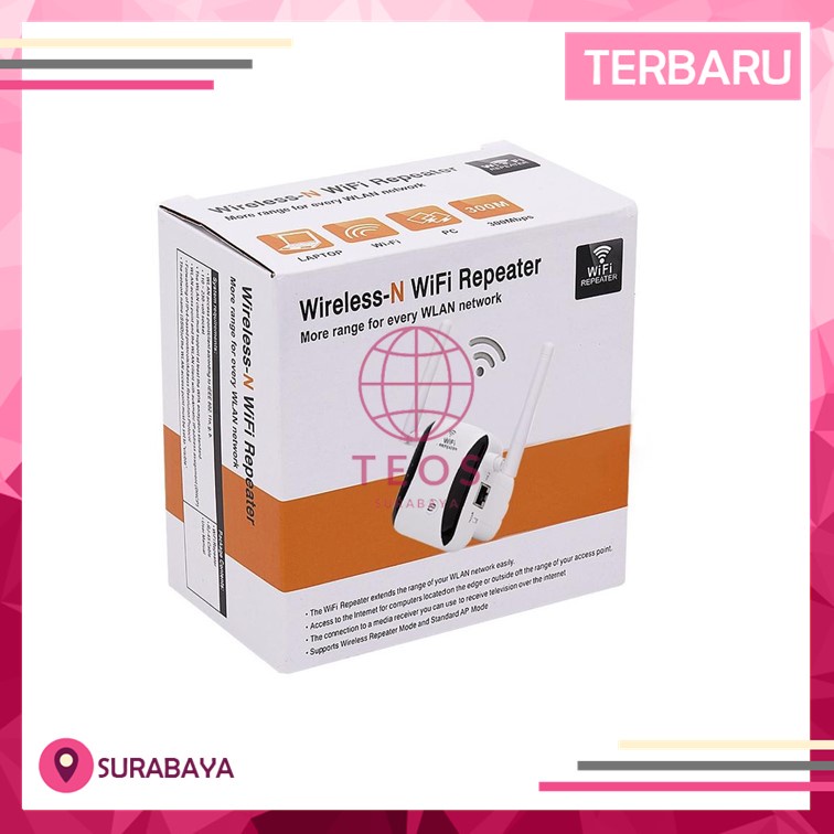 Terbaik Repeater 300mbps 2 Antena Router Wifi Wireless Extender TEOS