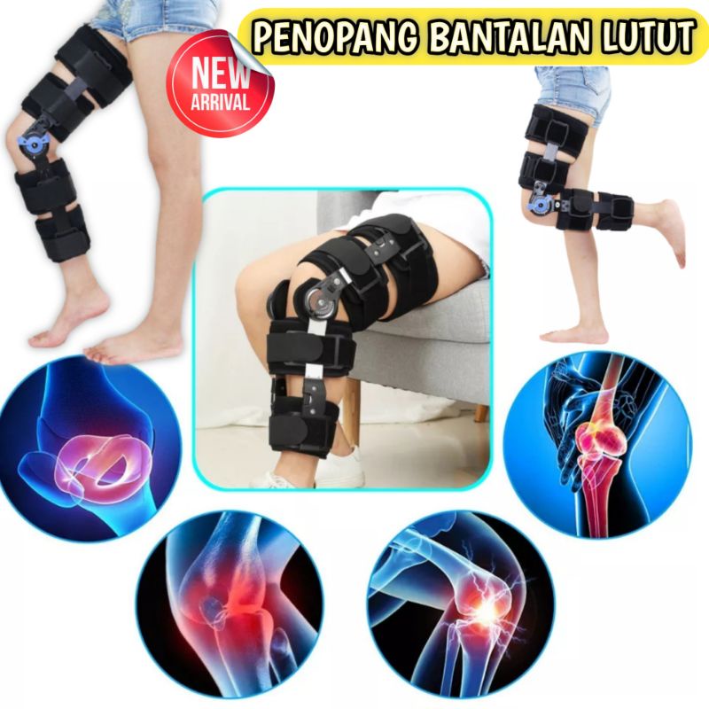 Topang Kaki Patah Terapi Penyangga Lutut Kaki Deker lutut penopang lutut Deker Penyangga Lutut ACL PCL Arthroscopy Patah Kaki Terapi Kaki Penyangga Terapi Lutut T-Scope ROM Joint  Post Op Knee Brace  alat penopang kaki kesehatan kaki  stroke pelurus kaki