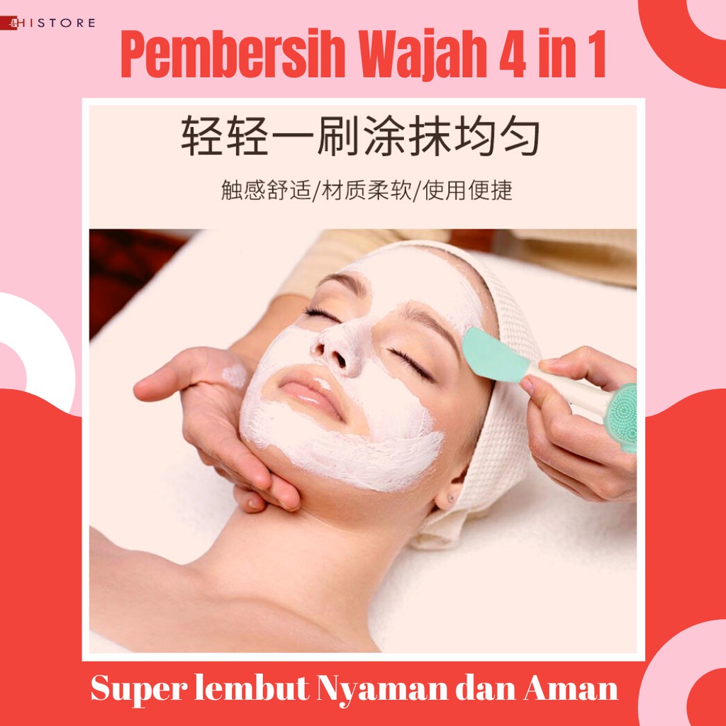 [HI] 4 IN 1 BEAUTY SILICONE FACIAL &amp; FACE CLEANSING MASK BRUSH PEMBERSIH WAJAH DAN MASKER SILIKON