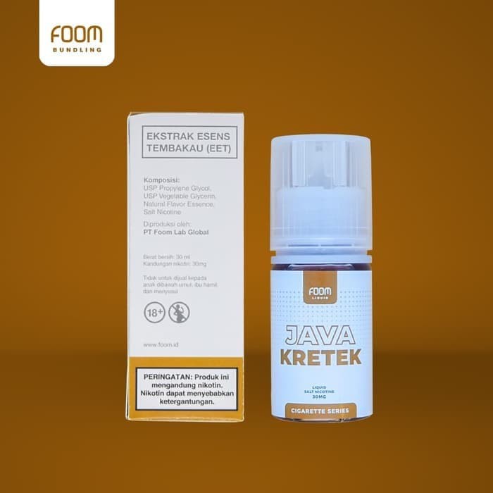 Liquid Foom Java Kretek Salt Nic Cigarette Series by Foom Lab Global - 100% Authentic - 30mg 30ml