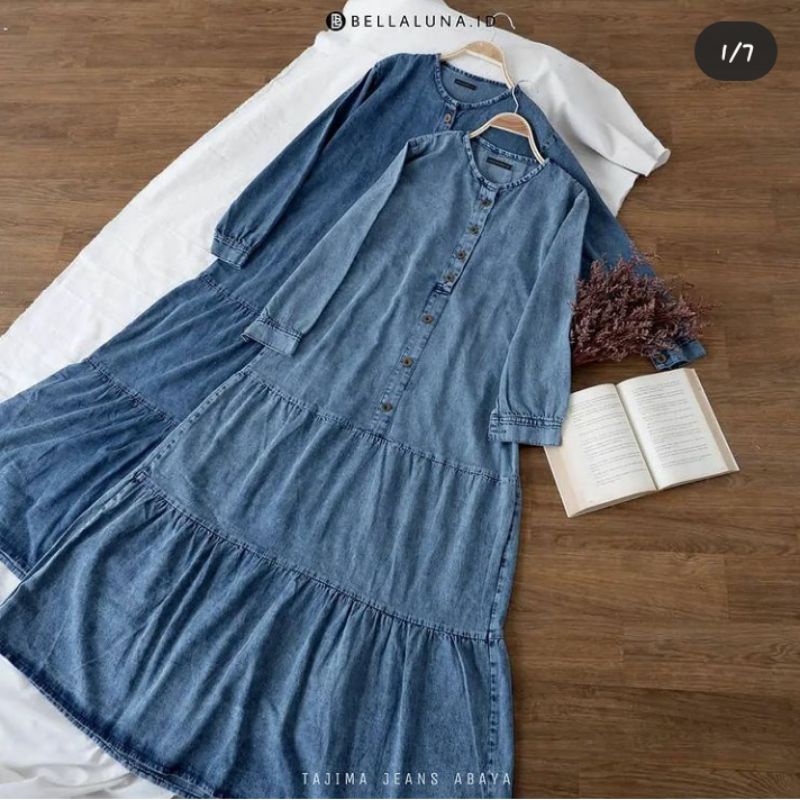 New tajima bellaluna abaya gamis jeans bukan aljenna aqsamodestwear bukan elmadina abaya