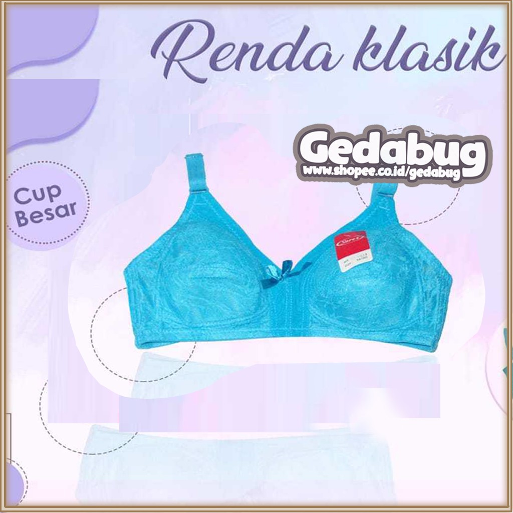 Bra BH Sorex 9833 Brukat Clasic | Bra wanita dewasa Busa sedang tanpa Kawat Kancing 3 Bing Cup | Gedabug