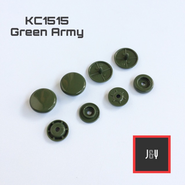 Kancing cetet snap button 15 mm kode 1515 hijau army