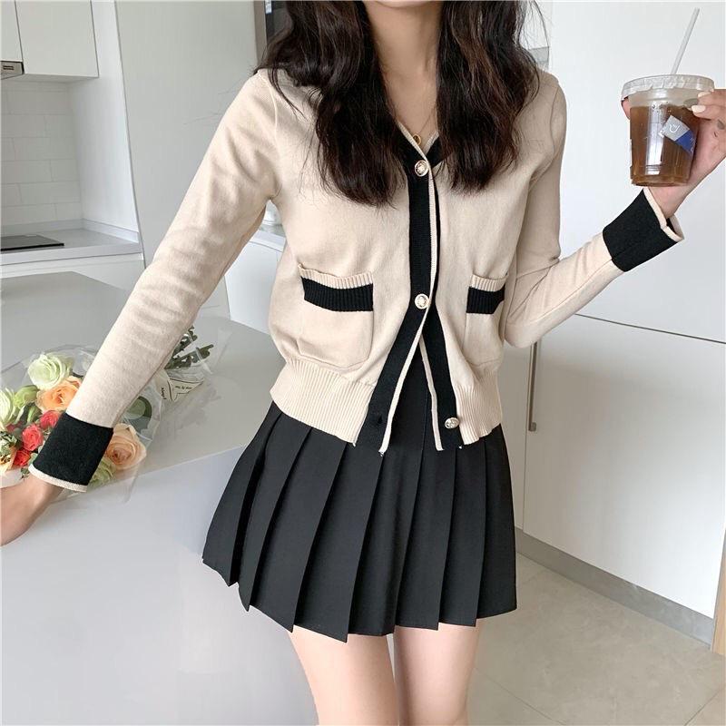 Baju wanita korea Cardigan rajut wanita Cardigan/Atasan Rajut Outer ​lengan Panjang Atasan wanita lengan panjang/ Atasan wanita korea/Sweater rajut/Cardigan panjang rajut crop