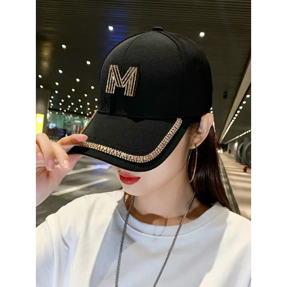 NEXTSTOP-076 Topi Baseball Mode Wanita Berlian Buatan Fashion Tip bebek