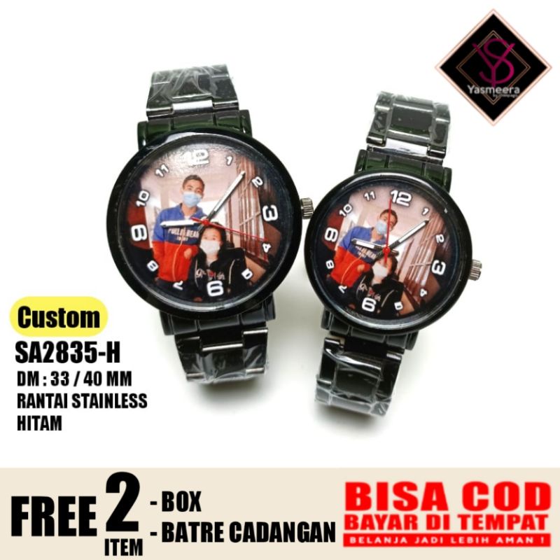 Ys-SA2835-H Jam tangan couple CUSTOM || Bisa pakai poto dan nama sendiri