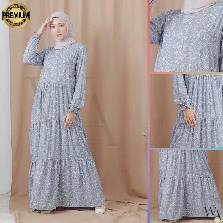 Gamis Syari Fashion Muslim Home dress Kirana Soft blue By wearmoura
