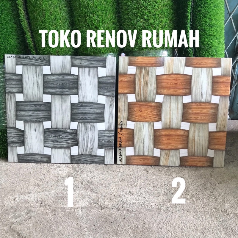 keramik lantai 40x40 motif anyam (licin)/ keramik lantai abu motif/ keramik lantai motif kayu/ keram