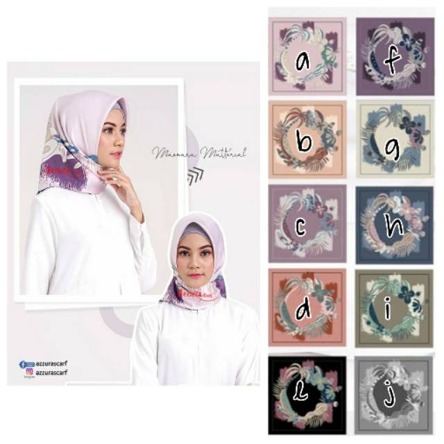 SEGI EMPAT NUNAYA HAZEL DAUN/ JILBAB AZZURA/ KERUDUNG SEGI4 SATIN MAXMARA/ HIJAB S4 SATIN MOTIF