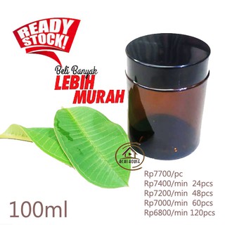 Wadah Tempat Pot  Kosmetik  Pot  Krim Pot  Cream Kaca  Coklat 