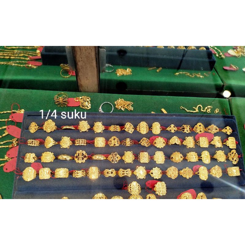untuk wanita elegan perhiasan cincin emas 24 k asli Palembang