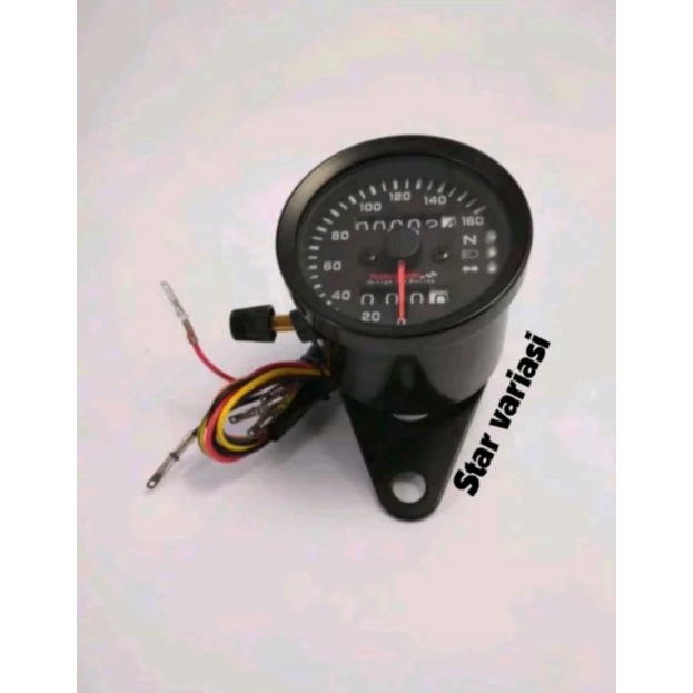 Spido speedometer bulat jarum gir ger custom lampu sen netral