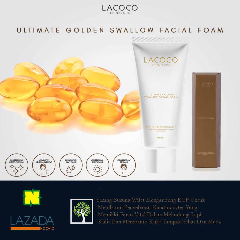 Lacoco Ultimate Golden Swallow Facial Foam NASA - Sabun Pemutih Wajah