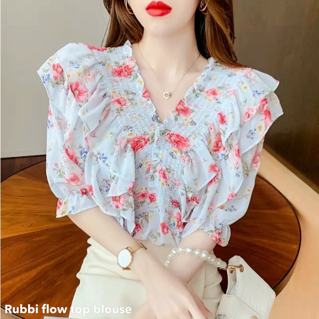 Rubbi flow top blouse - Thejanclothes