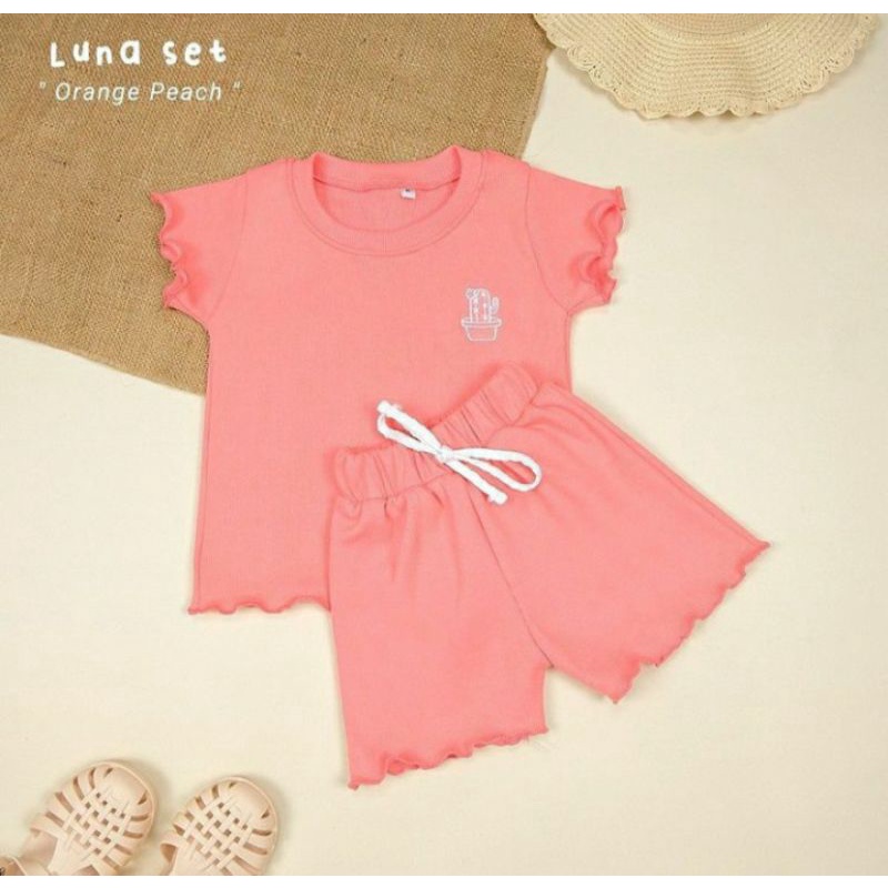 SETELAN KAOS RIB KAKTUS//SETELAN ANAK PEREMPUAN