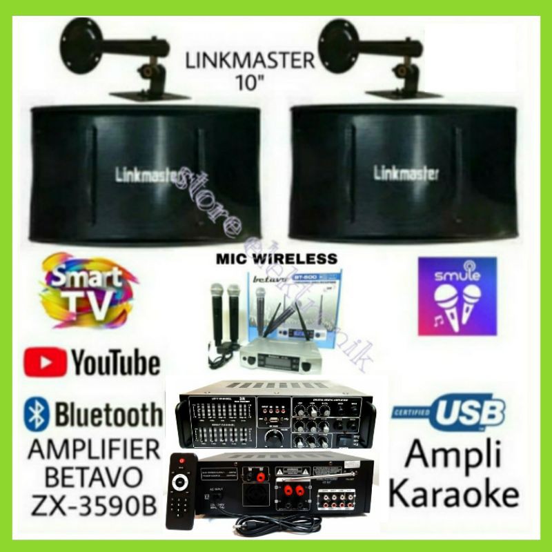 Paket Karaoke System Smart Tv Dan Bluetooth Spk 10 Inch Dan Amplifier