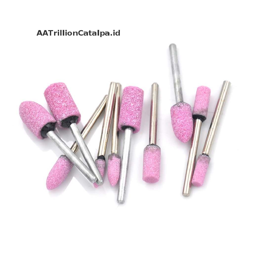 (AATrillionCatalpa) 10pcs Mata Gerinda Poles Warna Pink