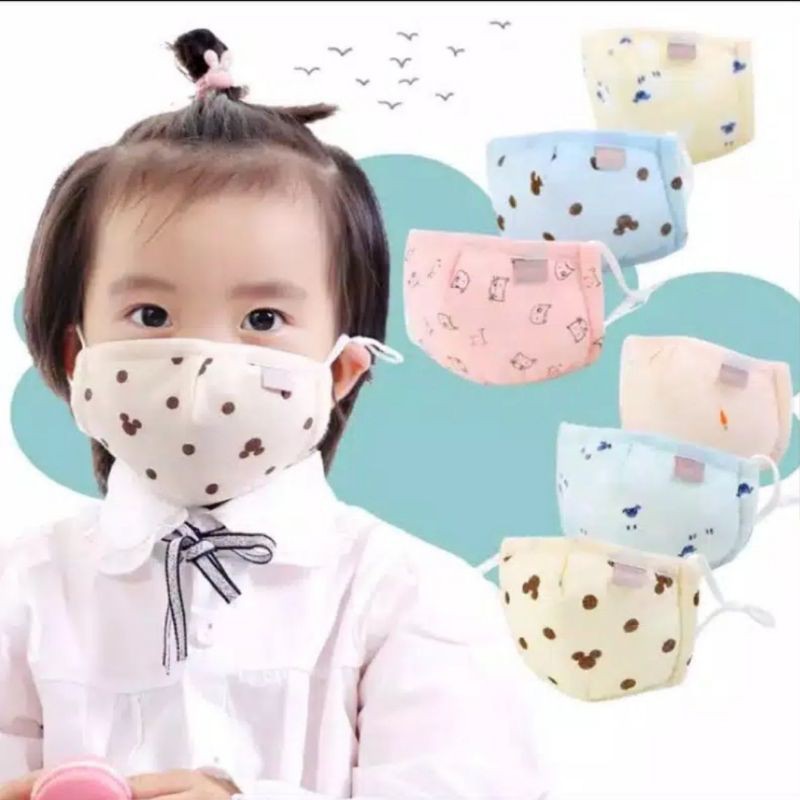 masker anak balita / anak kain bahan premium bisa diadjustable