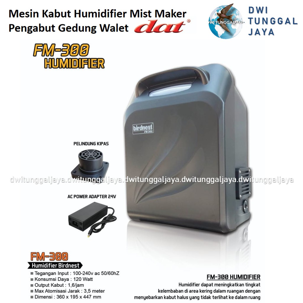 Mesin Kabut Embun Humidifier Mist Maker 4 Mata Gedung Rumah Burung Walet BIRDNEST DAT FM300 FM 300